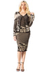 Abstract Knit Midi Skirt